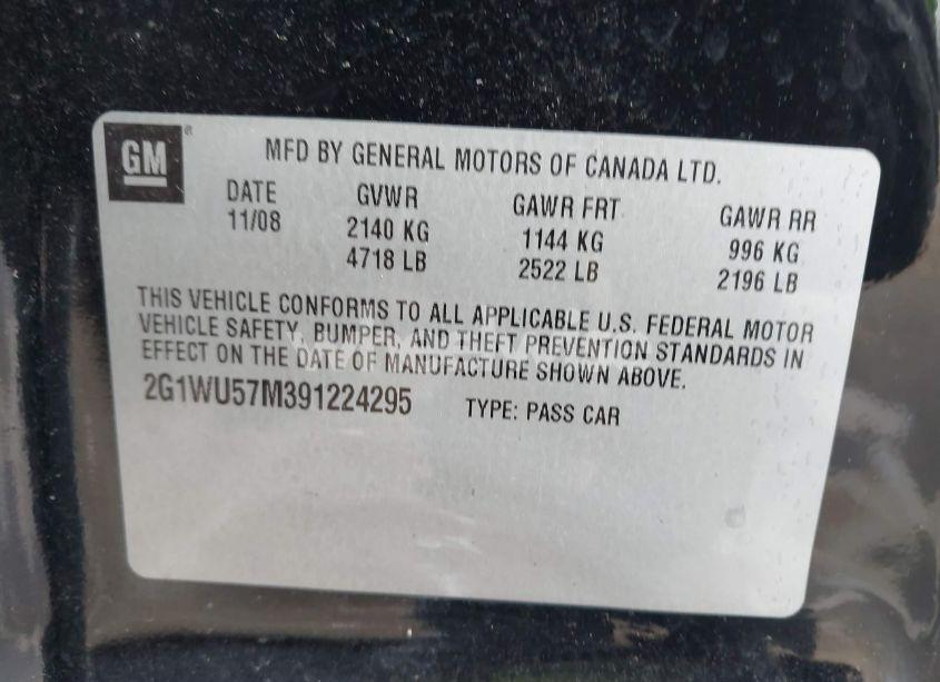 Photo 9 of 2009 Chevrolet Impala LTZ (VIN 2G1WU57M391224295)