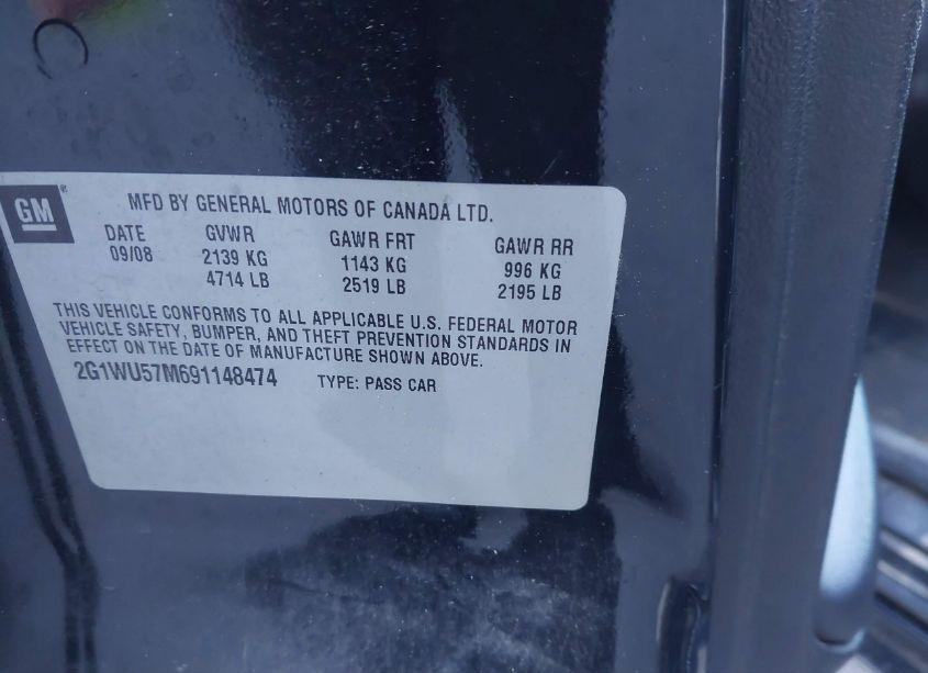 Photo 9 of 2009 Chevrolet Impala LTZ (VIN 2G1WU57M691148474)