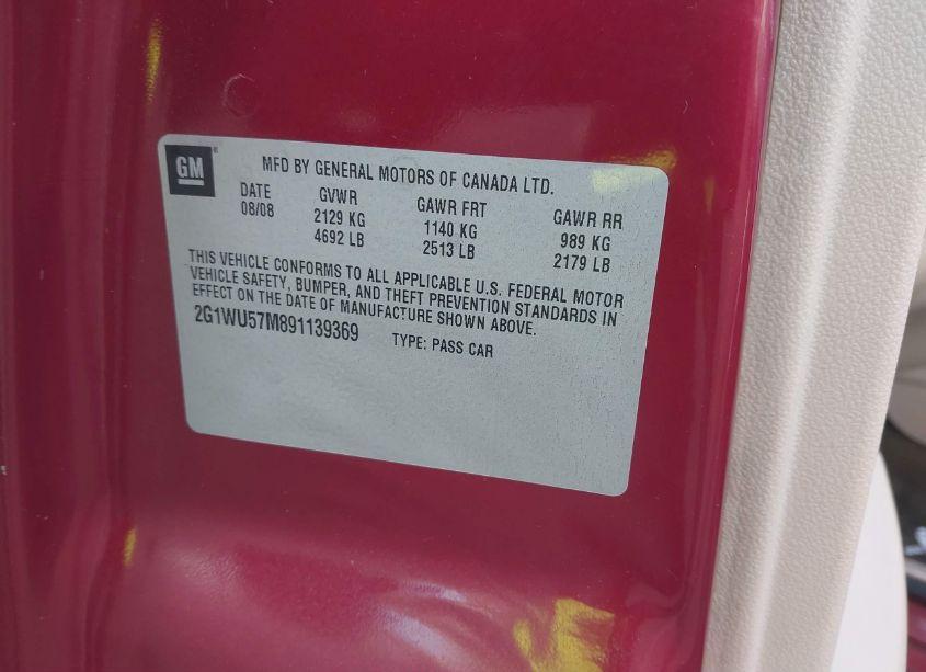 Photo 9 of 2009 Chevrolet Impala LTZ (VIN 2G1WU57M891139369)