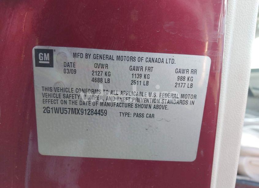 Photo 9 of 2009 Chevrolet Impala LTZ (VIN 2G1WU57MX91284459)