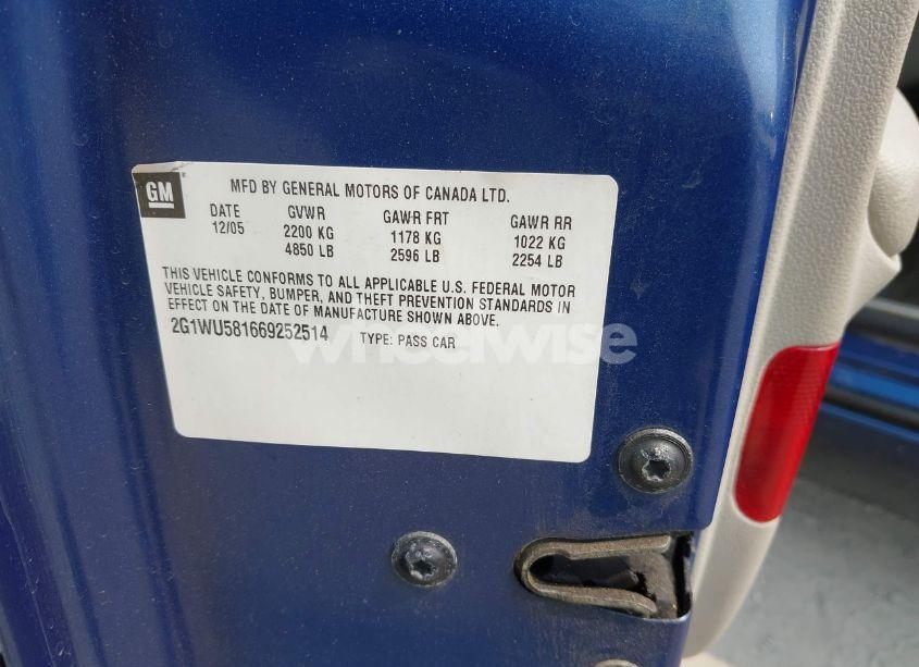 Photo 9 of 2006 Chevrolet Impala LTZ (VIN 2G1WU581669252514)