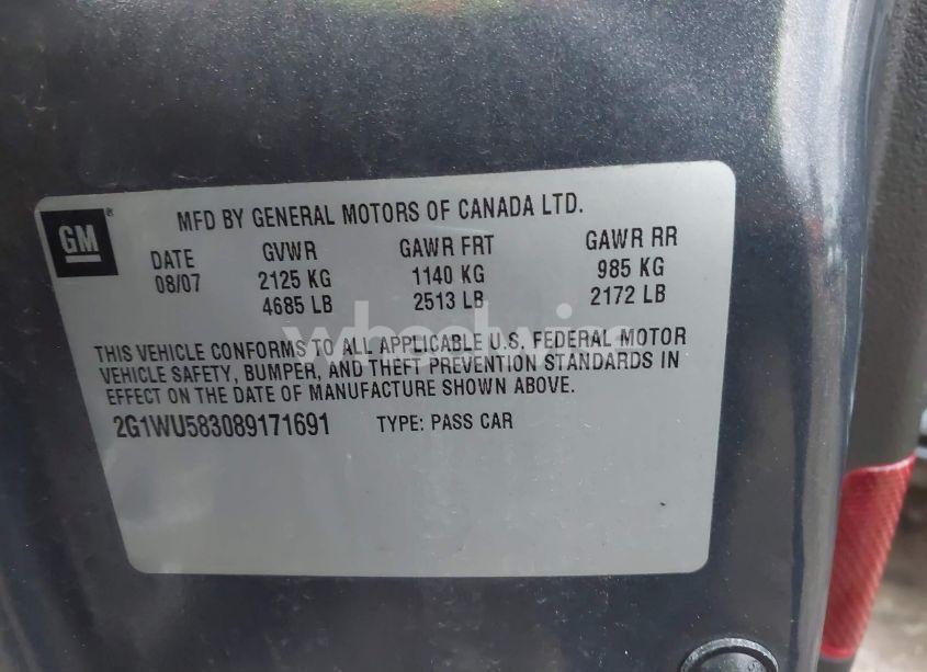 Photo 9 of 2008 Chevrolet Impala LTZ (VIN 2G1WU583089171691)