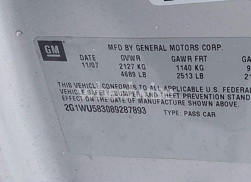 Photo 9 of 2008 Chevrolet Impala LTZ (VIN 2G1WU583089287893)