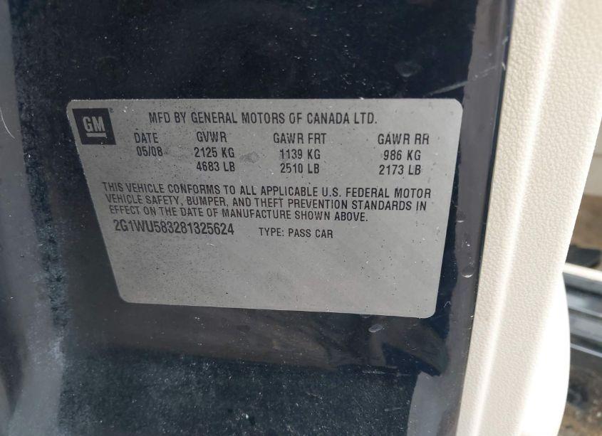 Photo 9 of 2008 Chevrolet Impala LTZ (VIN 2G1WU583281325624)