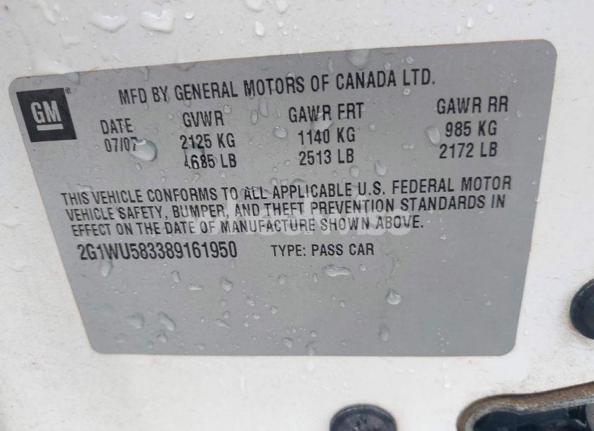 Photo 9 of 2008 Chevrolet Impala LTZ (VIN 2G1WU583389161950)