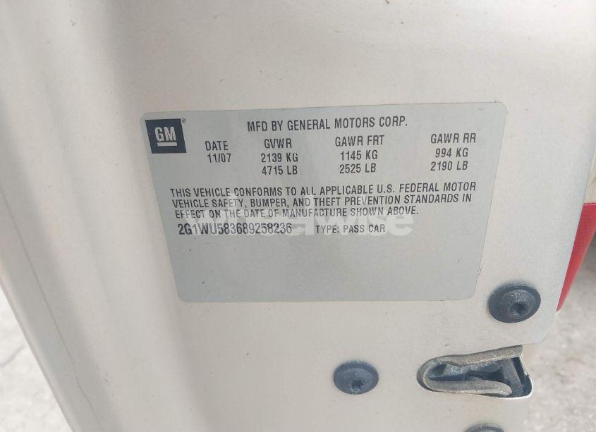 Photo 9 of 2008 Chevrolet Impala LTZ (VIN 2G1WU583689258236)