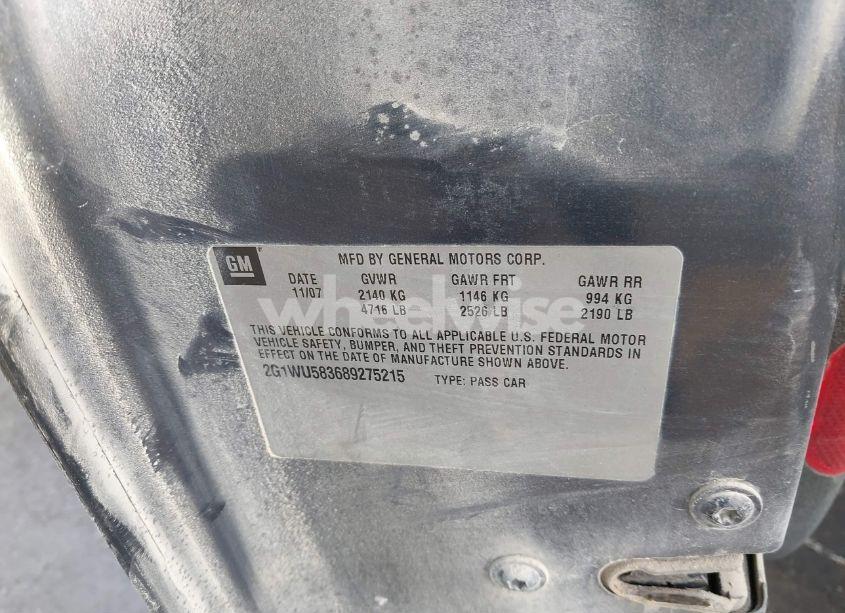 Photo 9 of 2008 Chevrolet Impala LTZ (VIN 2G1WU583689275215)