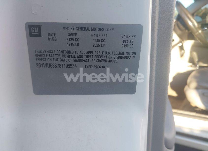 Photo 9 of 2008 Chevrolet Impala LTZ (VIN 2G1WU583781195534)