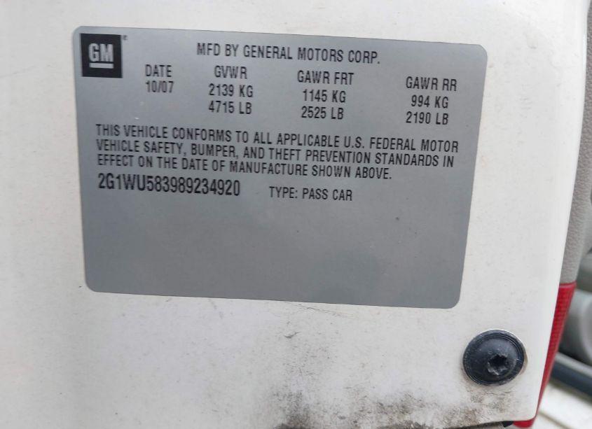 Photo 9 of 2008 Chevrolet Impala LTZ (VIN 2G1WU583989234920)