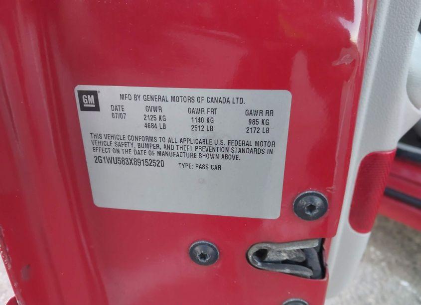 Photo 9 of 2008 Chevrolet Impala LTZ (VIN 2G1WU583X89152520)