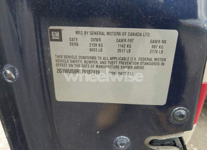 Photo 9 of 2007 Chevrolet Impala LTZ (VIN 2G1WU58R579187419)