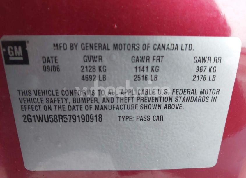 Photo 9 of 2007 Chevrolet Impala LTZ (VIN 2G1WU58R579190918)