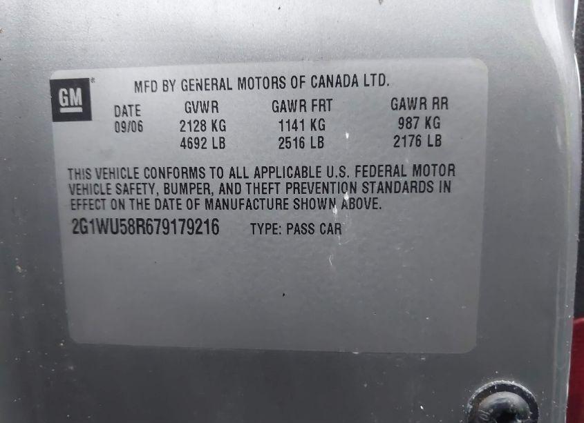 Photo 9 of 2007 Chevrolet Impala LTZ (VIN 2G1WU58R679179216)