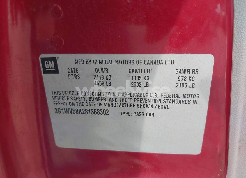 Photo 9 of 2008 Chevrolet Impala LT 50TH ANNIVERSARY (VIN 2G1WV58K281368302)