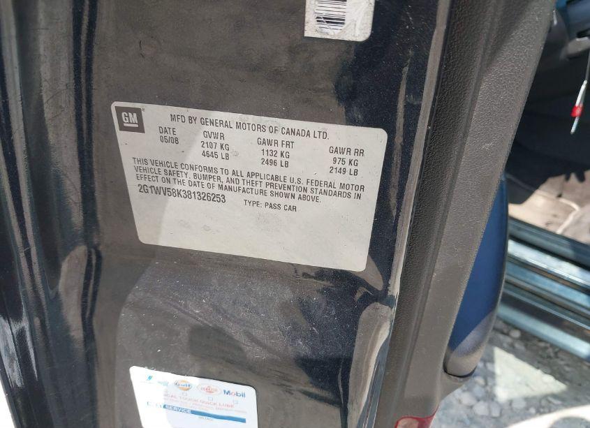 Photo 9 of 2008 Chevrolet Impala LT (VIN 2G1WV58K381326253)