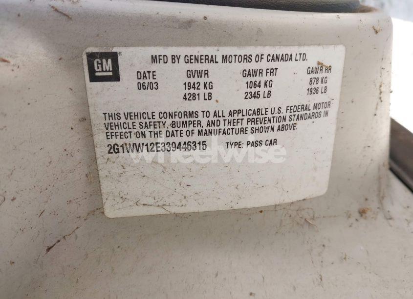 Photo 9 of 2003 Chevrolet Monte CARLO LS (VIN 2G1WW12E339446315)