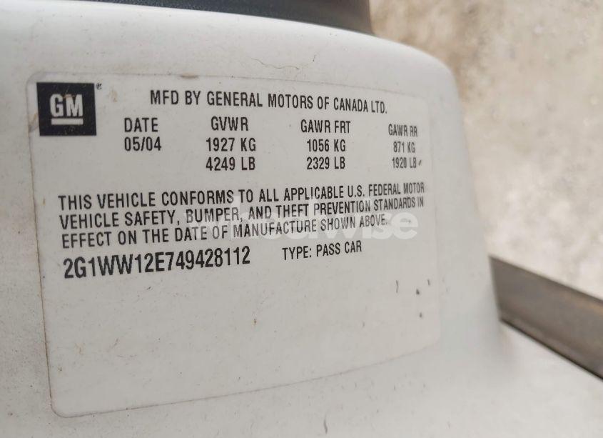 Photo 9 of 2004 Chevrolet Monte CARLO LS (VIN 2G1WW12E749428112)