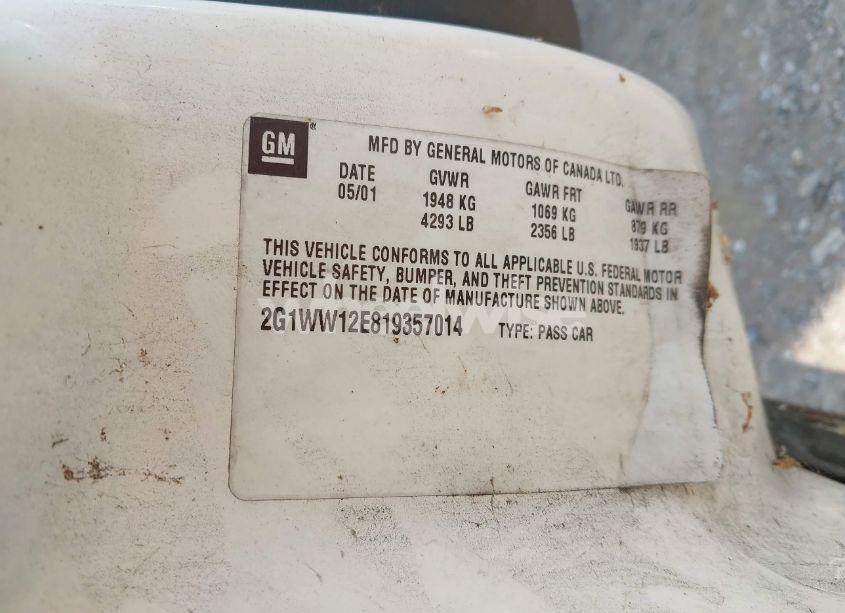 Photo 9 of 2001 Chevrolet Monte CARLO LS (VIN 2G1WW12E819357014)