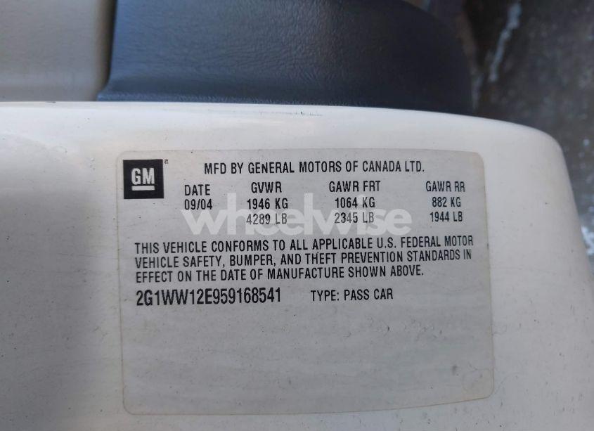 Photo 9 of 2005 Chevrolet Monte CARLO LS (VIN 2G1WW12E959168541)