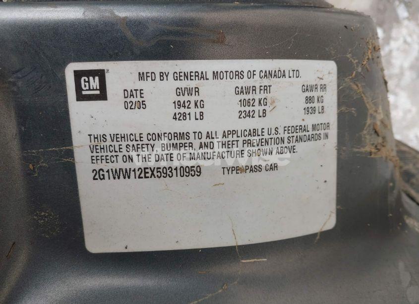 Photo 9 of 2005 Chevrolet Monte CARLO LS (VIN 2G1WW12EX59310959)