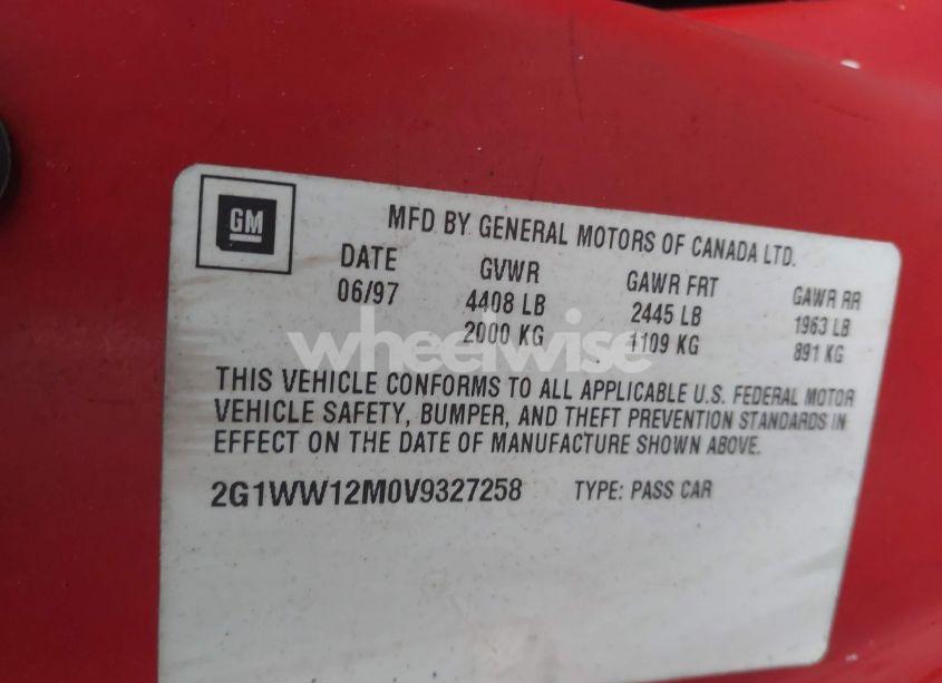 Photo 9 of 1997 Chevrolet Monte CARLO LS (VIN 2G1WW12M0V9327258)