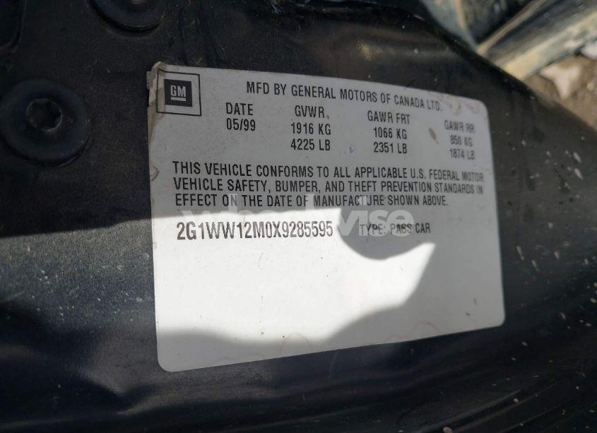 Photo 9 of 1999 Chevrolet Monte CARLO LS (VIN 2G1WW12M0X9285595)