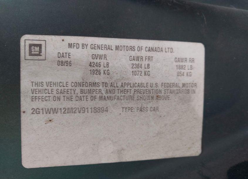 Photo 9 of 1997 Chevrolet Monte CARLO LS (VIN 2G1WW12M2V9118894)