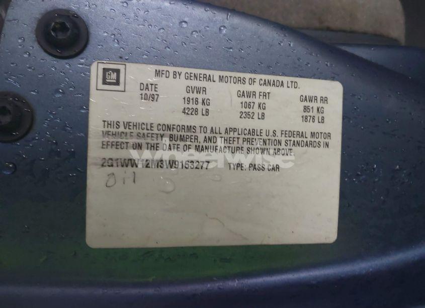 Photo 9 of 1998 Chevrolet Monte CARLO LS (VIN 2G1WW12M3W9163277)