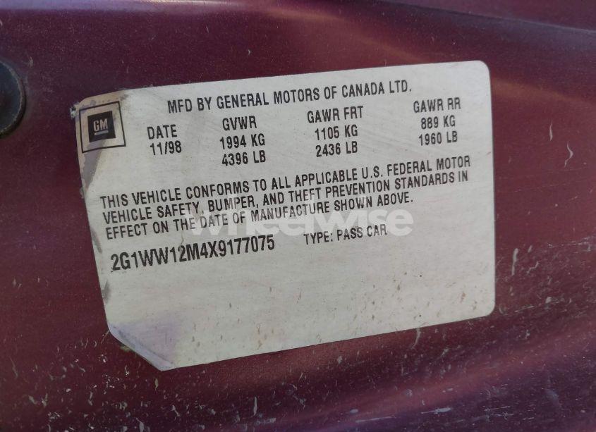 Photo 9 of 1999 Chevrolet Monte CARLO LS (VIN 2G1WW12M4X9177075)