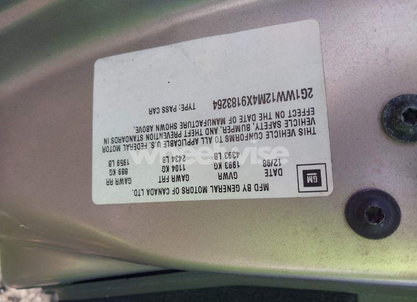 Photo 9 of 1999 Chevrolet Monte CARLO LS (VIN 2G1WW12M4X9183264)