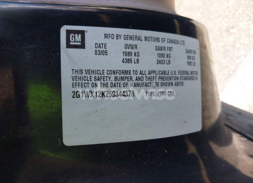 Photo 9 of 2005 Chevrolet Monte CARLO LT (VIN 2G1WX12K259344378)