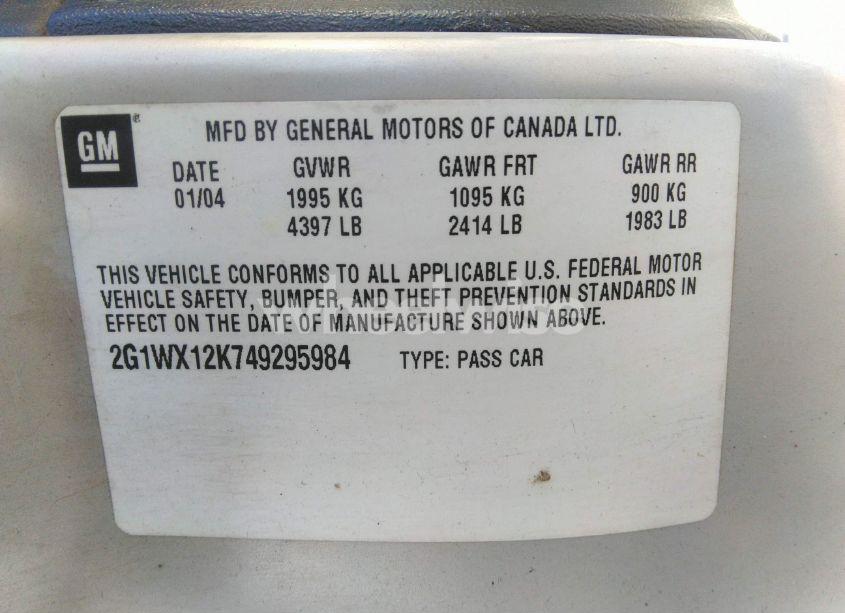 Photo 9 of 2004 Chevrolet Monte CARLO SS (VIN 2G1WX12K749295984)