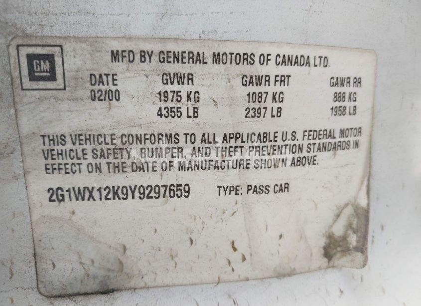 Photo 9 of 2000 Chevrolet Monte CARLO SS (VIN 2G1WX12K9Y9297659)