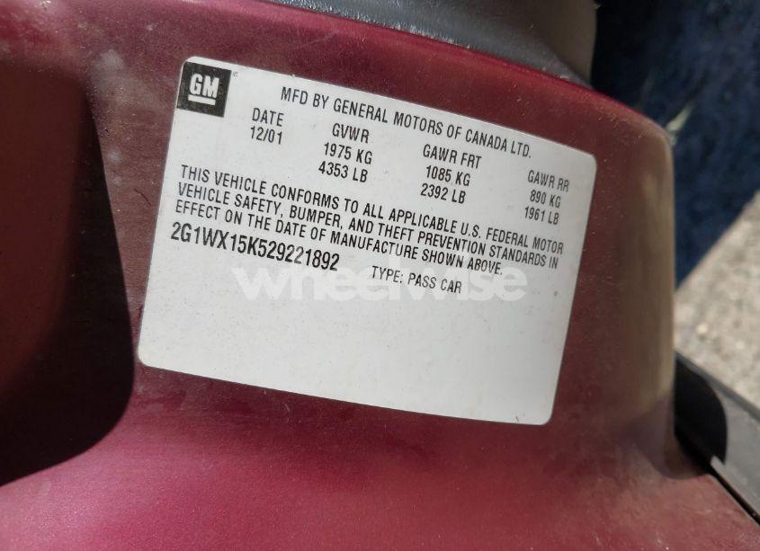 Photo 9 of 2002 Chevrolet Monte CARLO SS (VIN 2G1WX15K529221892)