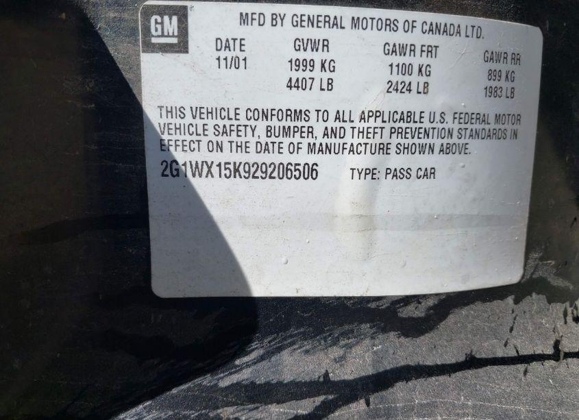 Photo 9 of 2002 Chevrolet Monte CARLO SS (VIN 2G1WX15K929206506)