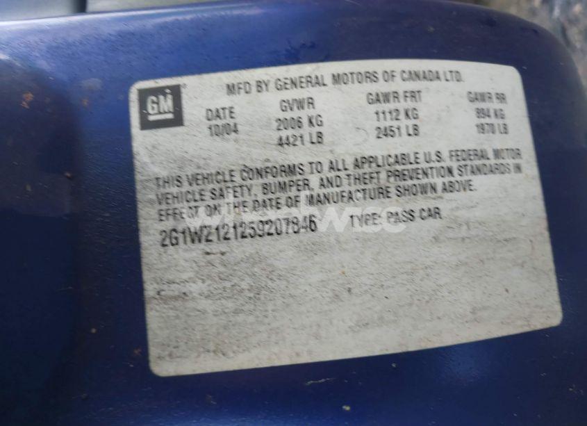 Photo 9 of 2005 Chevrolet Monte CARLO SUPERCHARGED SS (VIN 2G1WZ121259207846)