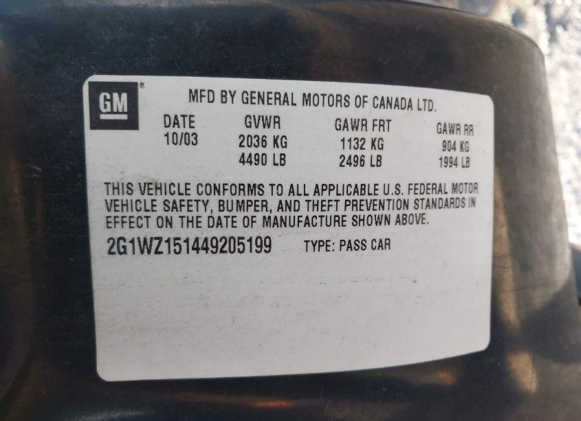 Photo 9 of 2004 Chevrolet Monte CARLO SS SUPERCHARGED (VIN 2G1WZ151449205199)