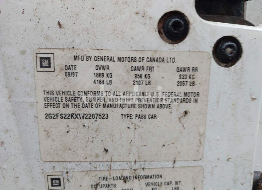 Photo 9 of 1998 Pontiac Firebird N/A (VIN 2G2FS22KXW2207523)