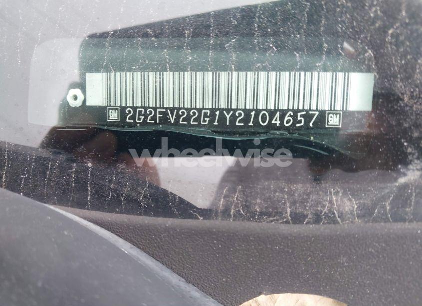 Photo 9 of 2000 Pontiac Firebird FORMULA/TRANS AM (VIN 2G2FV22G1Y2104657)