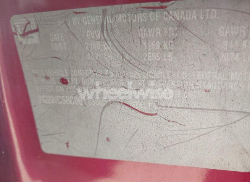 Photo 9 of 2008 Pontiac Grand PRIX GXP (VIN 2G2WC58C081138851)