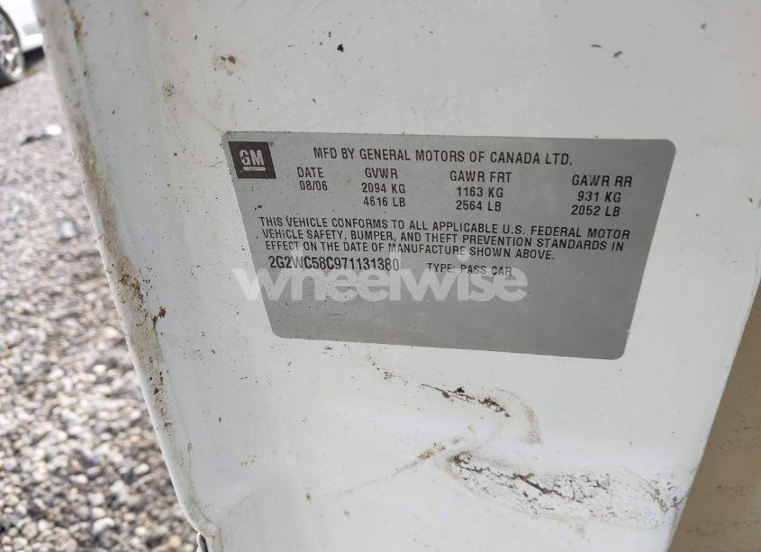 Photo 9 of 2007 Pontiac Grand PRIX GXP (VIN 2G2WC58C971131380)