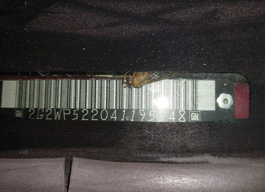 Photo 9 of 2004 Pontiac Grand PRIX GT1 (VIN 2G2WP522041195548)