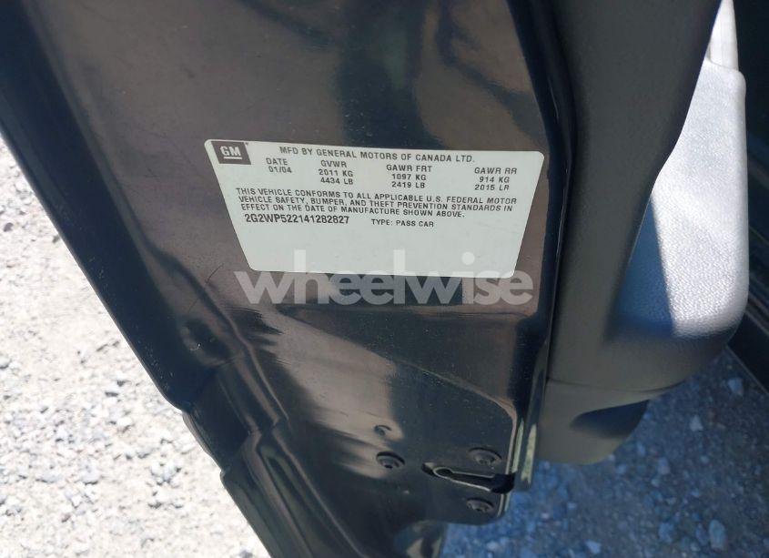 Photo 9 of 2004 Pontiac Grand PRIX GT1 (VIN 2G2WP522141282827)