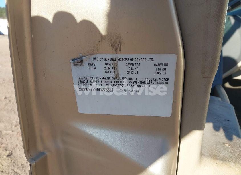 Photo 9 of 2004 Pontiac Grand PRIX GT1 (VIN 2G2WP522441278321)