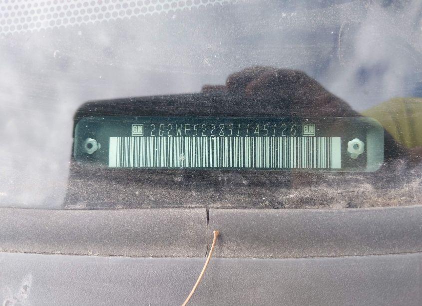 Photo 9 of 2005 Pontiac Grand PRIX (VIN 2G2WP522851145126)