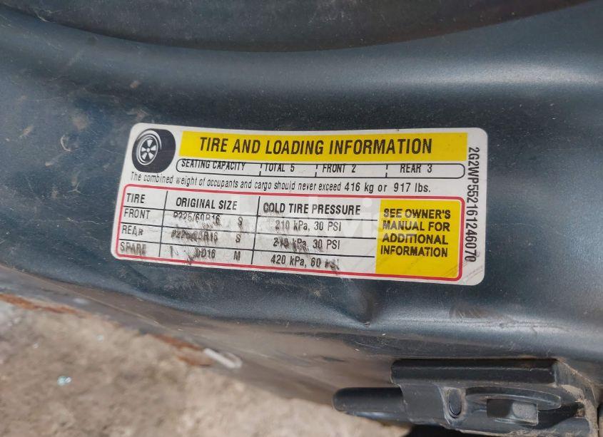 Photo 9 of 2006 Pontiac Grand PRIX (VIN 2G2WP552161246070)