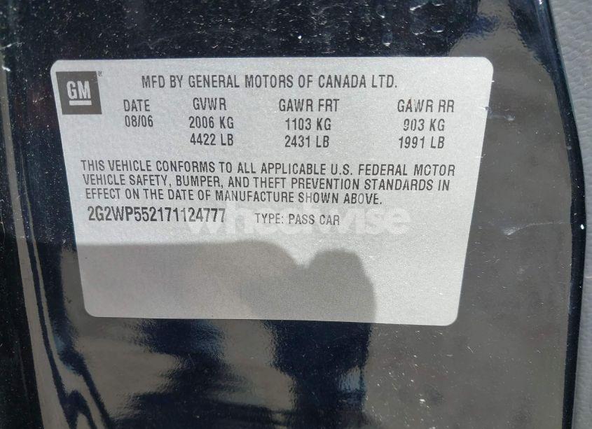 Photo 9 of 2007 Pontiac Grand PRIX (VIN 2G2WP552171124777)