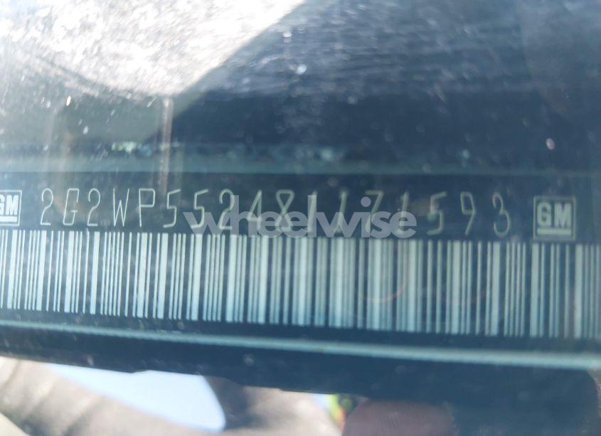 Photo 9 of 2008 Pontiac Grand PRIX (VIN 2G2WP552481171593)