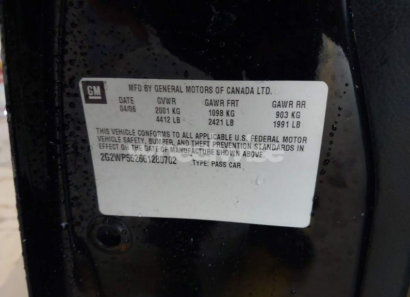 Photo 9 of 2006 Pontiac Grand PRIX (VIN 2G2WP552661280702)