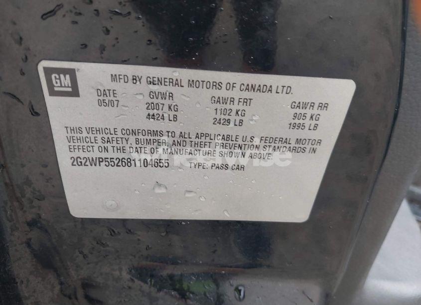 Photo 9 of 2008 Pontiac Grand PRIX (VIN 2G2WP552681104655)